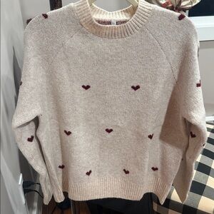 Classic Heart Pattern Crewneck Sweater